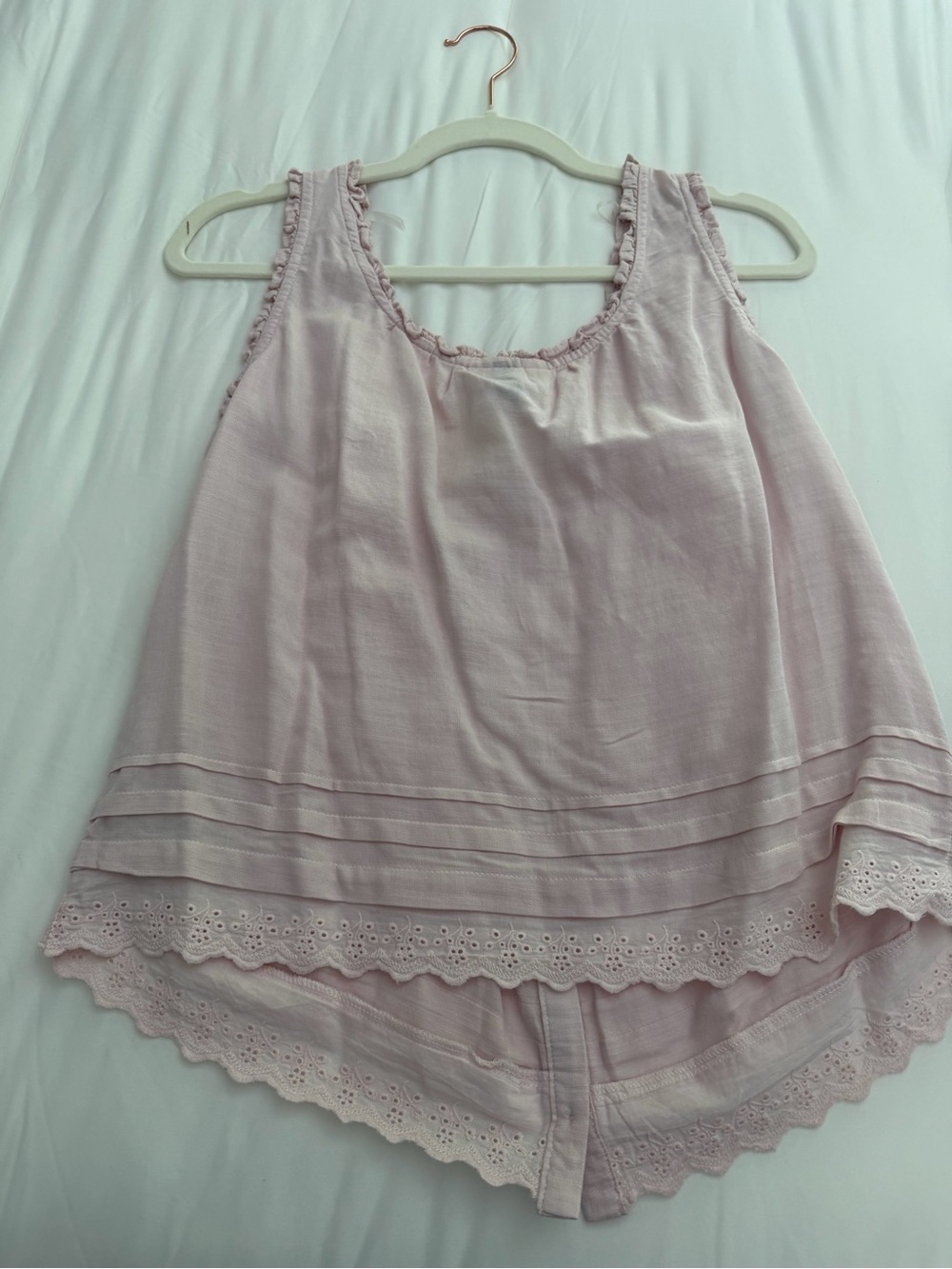 Target Pale Pink Ruffle-Trim Button Front Tank - Picture 2 of 4